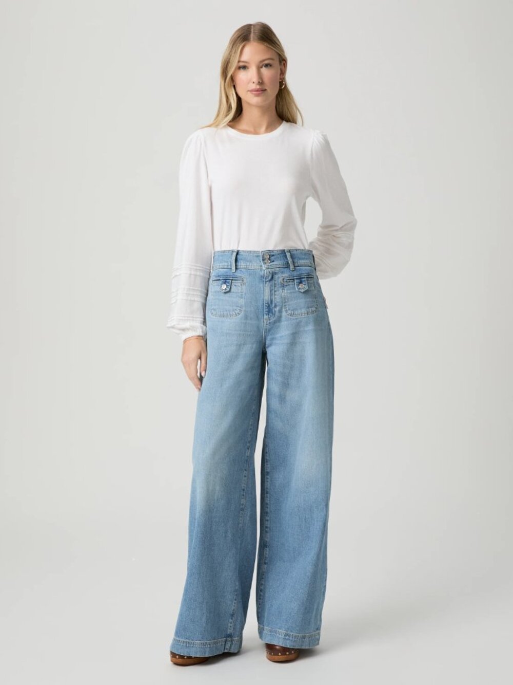 NWT PAIGE Cameron Jennica High Rise Wide Leg Jeans Sz: 24 New With Tags